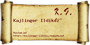 Kajlinger Ildikó névjegykártya